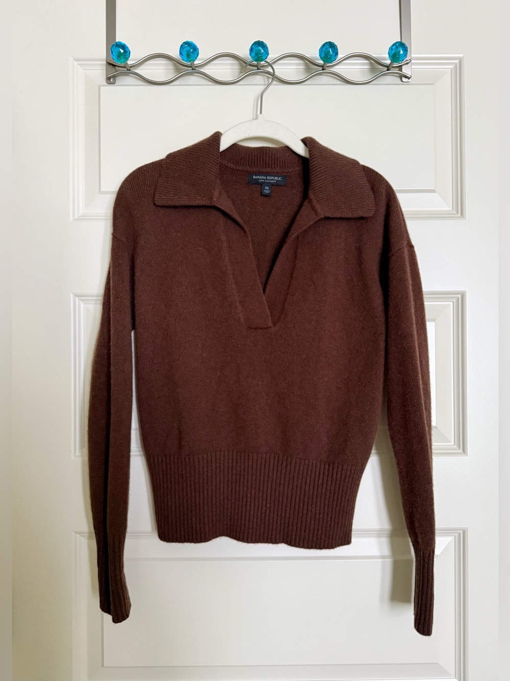 BR Cashmere Polo Crop Sweater